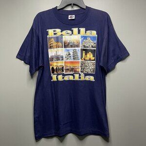 Vintage Bella Italia Souvenir Shirt A Genuine Loose Garment Tag Made in Italy XL